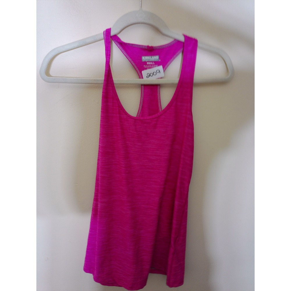 Kirkland Signature Tank Top Women Small Pink Space Dye Racerback Athleisure Gym